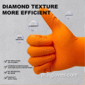 Textura de diamante de tela anti-sugestão 8 mil espessos laranja sintética resistente a produtos mecânicos de nitrila mecânica de produtos químicos